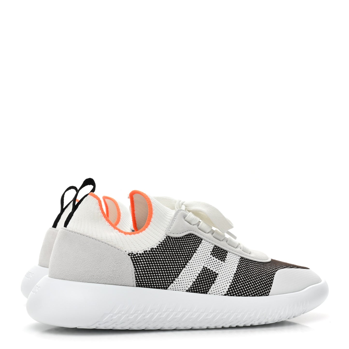 Knit Suede Goatskin Womens Crew Sneakers 39 Prunoir White