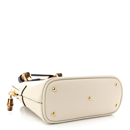 Gucci Textured Dollar Calfskin Mini Diana Dome Tote Bag White 4 of 11