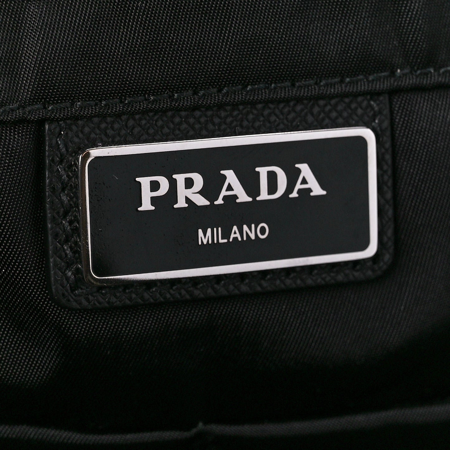 Tessuto Nylon Saffiano Racing Logo Messenger Bag Black