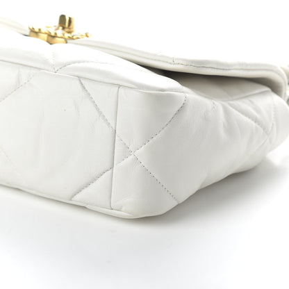Chanel Goatskin Quilted Medium 19 Flap White 7 of 10