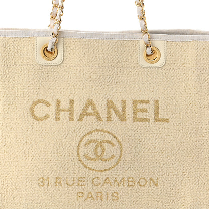 Chanel Lurex Boucle Small Deauville Tote White 8 of 15