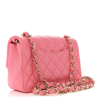 Chanel Lambskin Quilted Mini Rectangular Flap Pink 3 of 12