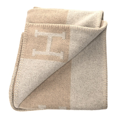 Hermes Wool Cashmere Signature Avalon Blanket Ecru Chamomile 2 of 3