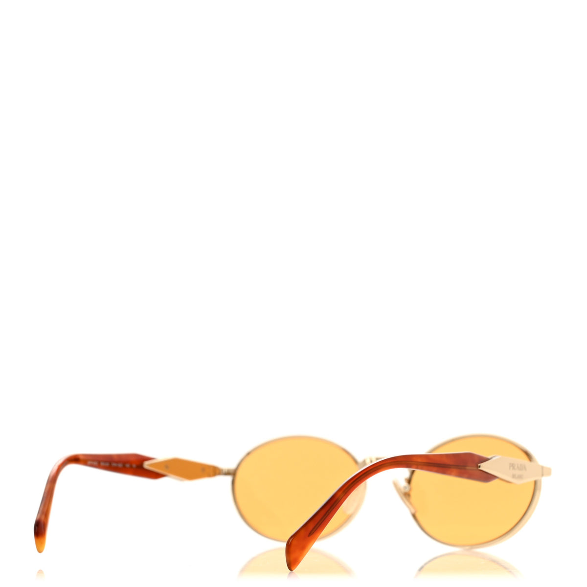 Metal Oval Sunglasses SPR 65Z Light Gold