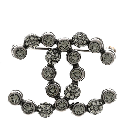 Chanel Ruthenium Crystal CC Brooch 1 of 5
