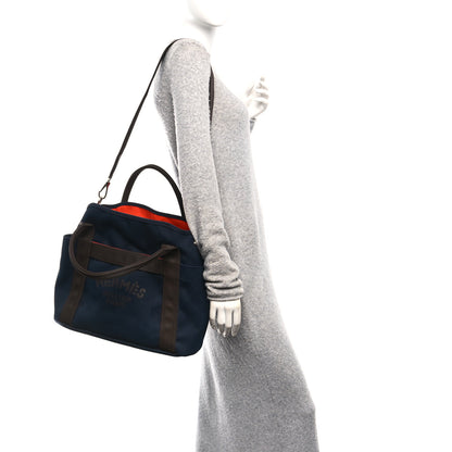 Hermes Toile Sac De Pansage Groom Bleu Navy Feu 3 of 21
