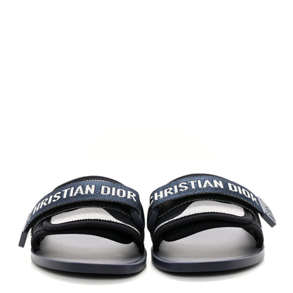 Christian Dior Technical Stretch Fabric Camouflage Dio(r)evolution Slide Sandals 35 Deep Blue 2 of 10
