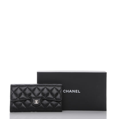 Chanel Caviar Quilted Large Gusset Flap Wallet Black 9 of 9
