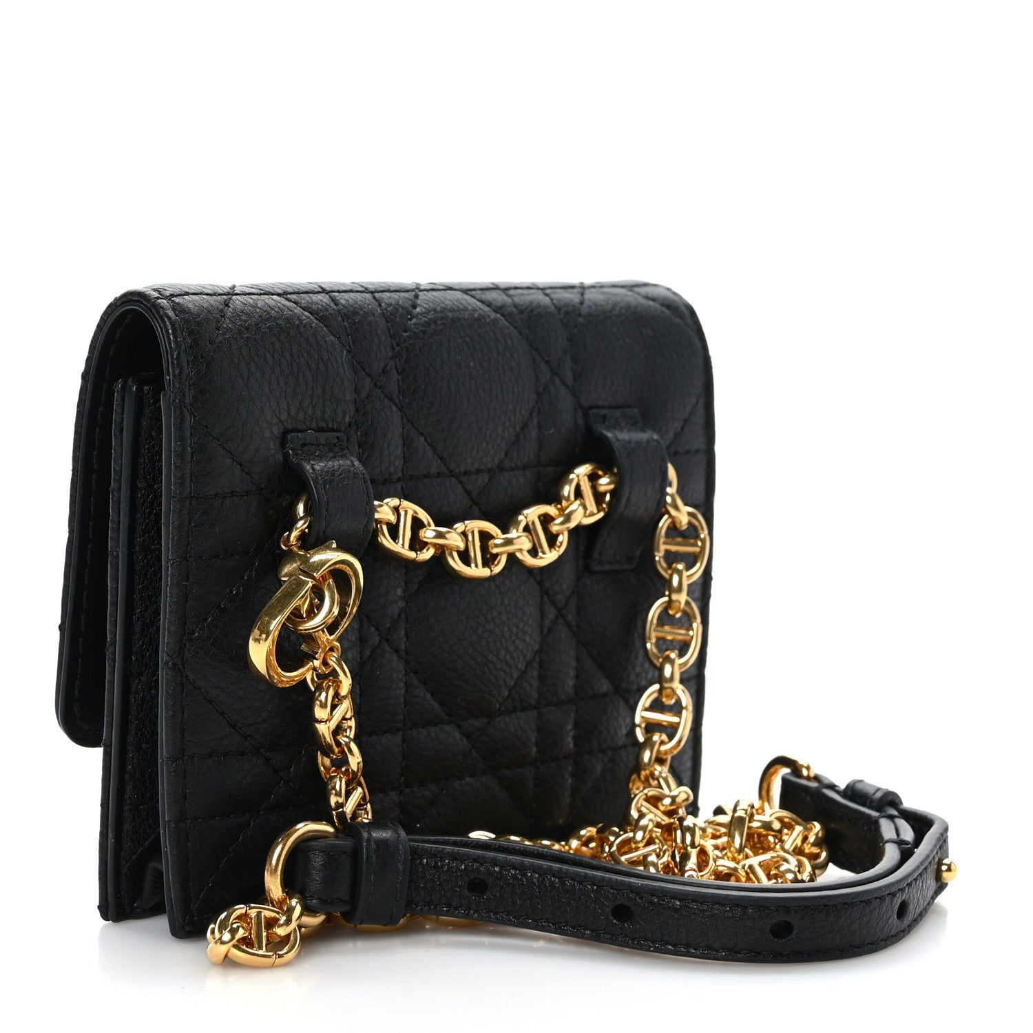 Christian Dior Calfskin Cannage Mini Caro Belt Pouch Black 3 of 9