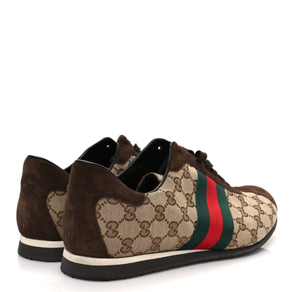 Gucci GG Monogram Suede Vintage Web Mens Sneakers 10.5 Dark Chestnut 5 of 11