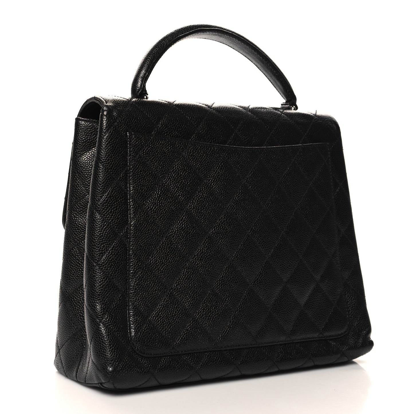 Caviar Quilted Jumbo Kelly Flap Black