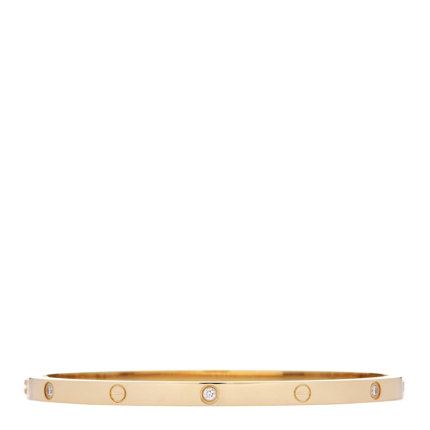 Cartier 18K Yellow Gold 6 Diamond Small LOVE Bracelet 17 2 of 8