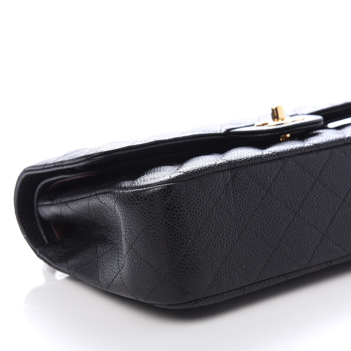 Caviar Quilted Medium Double Flap Black