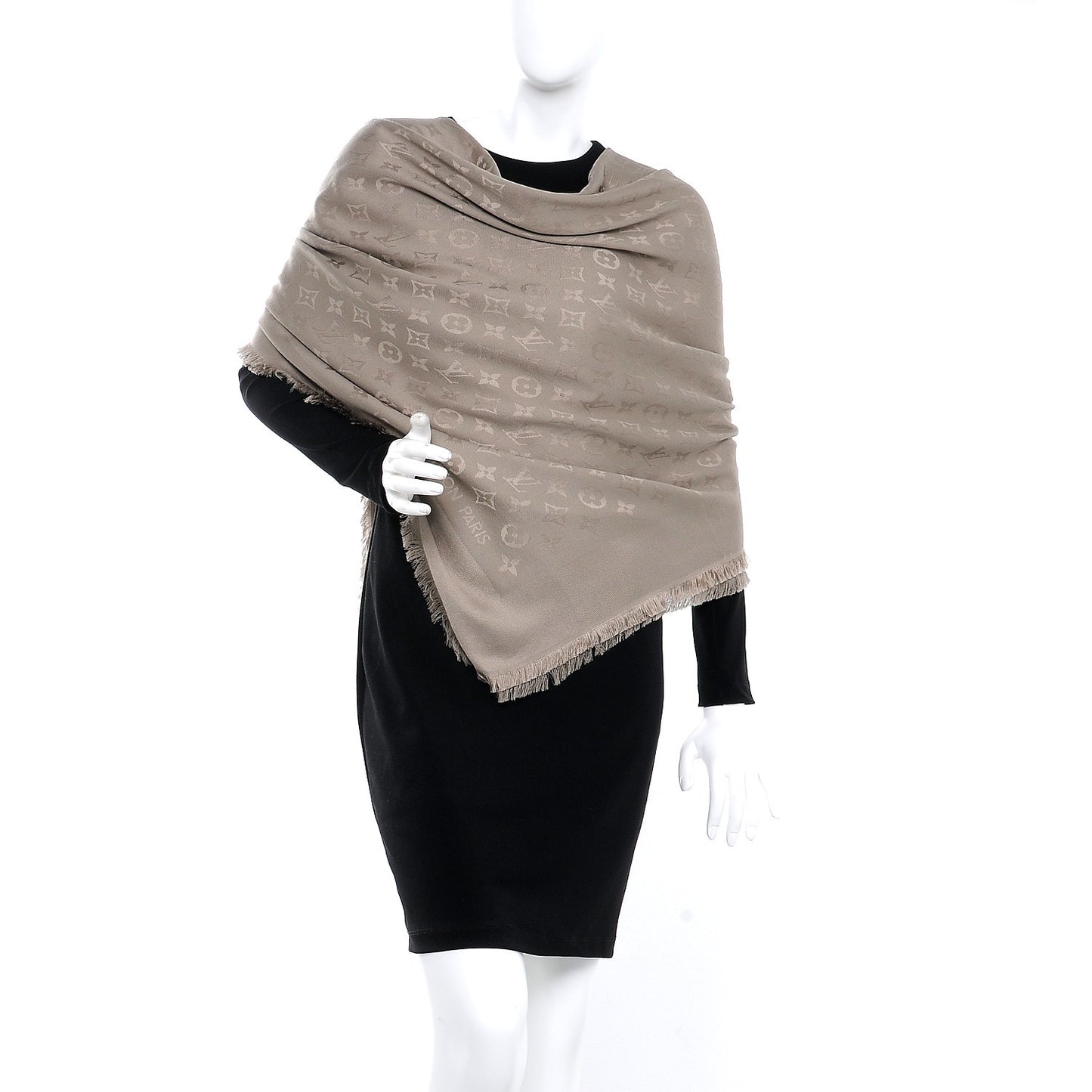Silk Wool Monogram Shawl Verone
