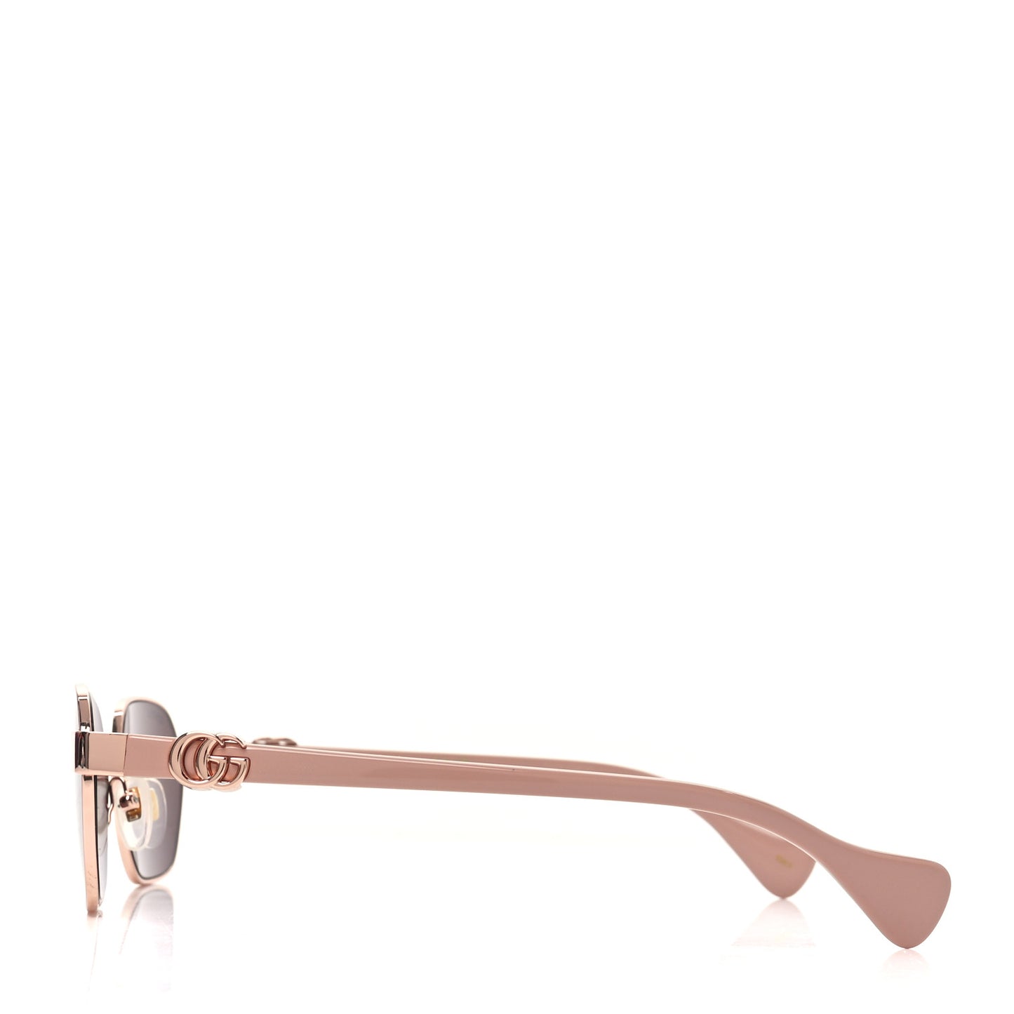 Metal Acetate Rectangular Frame Sunglasses GG1593S Rose Gold Pink