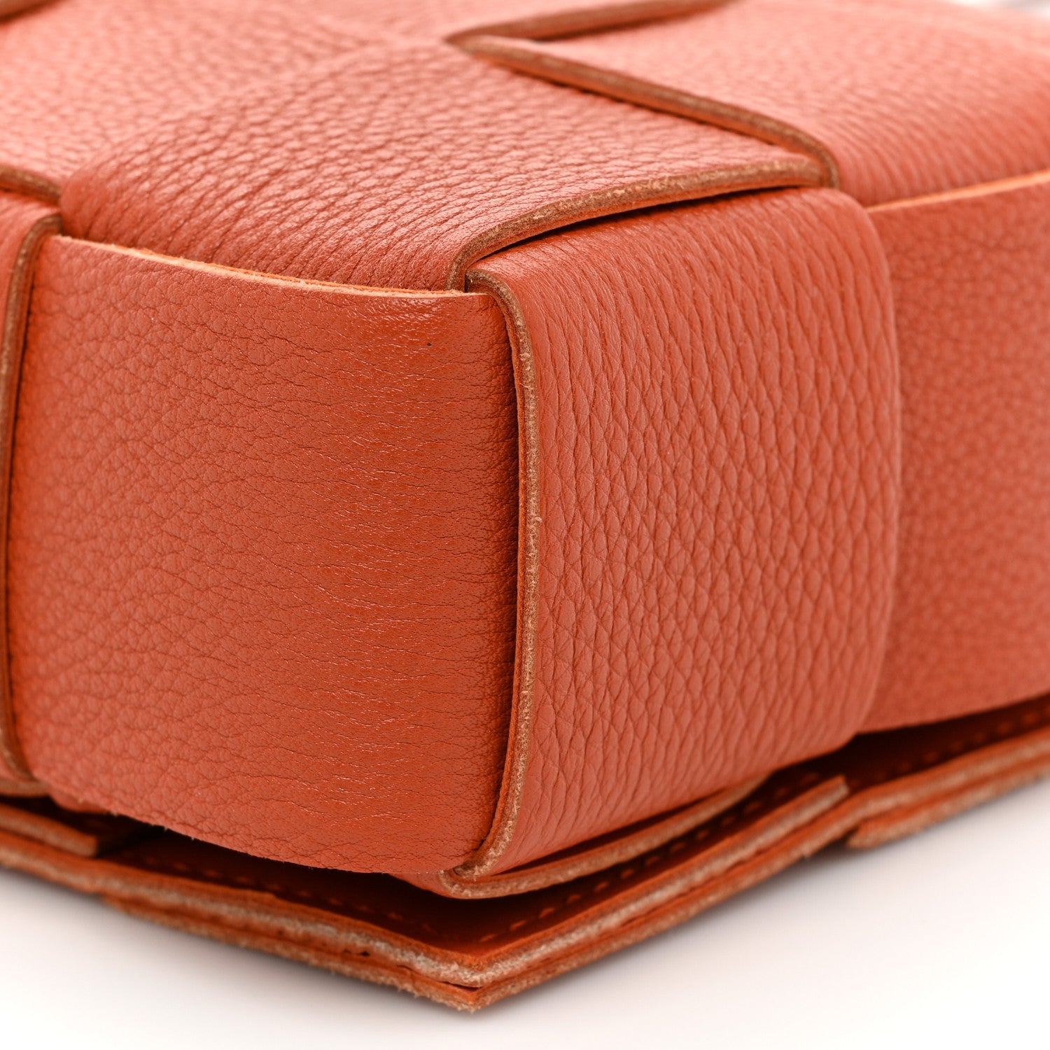 Bottega Veneta Grained Calfskin Maxi Intreccio Cassette Crossbody Bag Maple 12 of 12