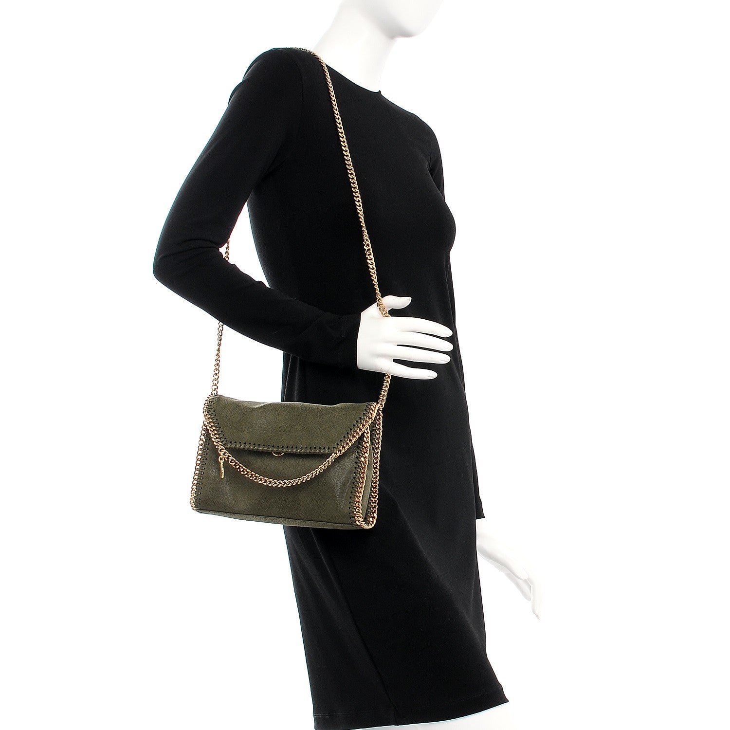 Stella McCartney Shaggy Deer Falabella Mini Crossbody Bag Green 2 of 8