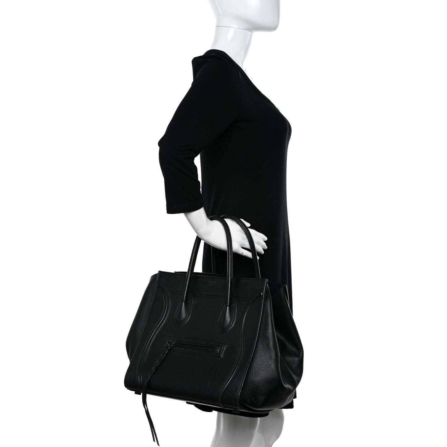 Supple Calfskin Medium Phantom Luggage Black