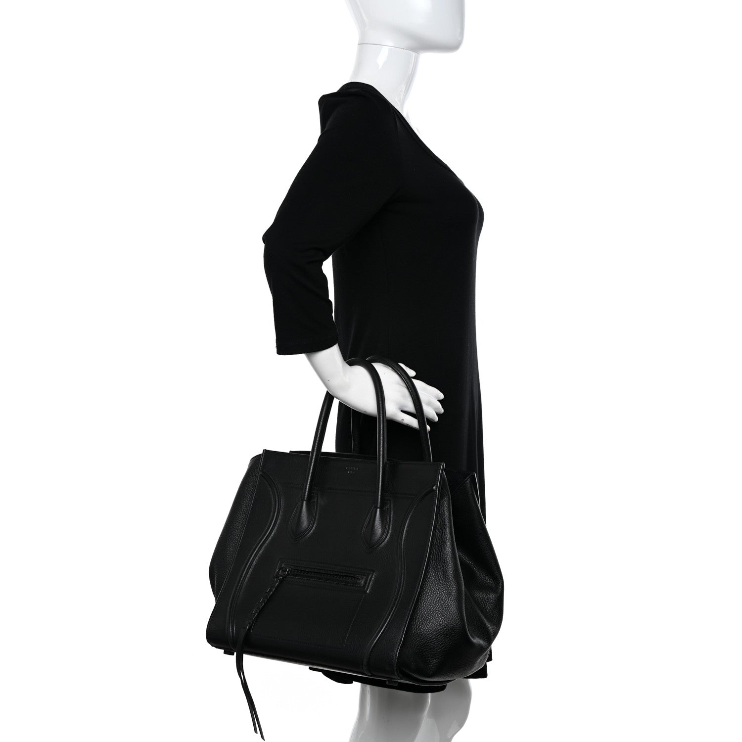 Celine Supple Calfskin Medium Phantom Luggage Black 2 of 11