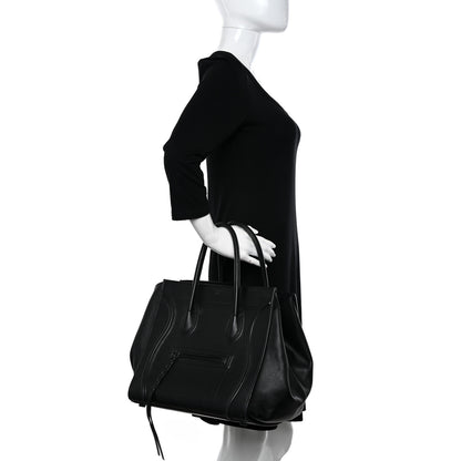 Celine Supple Calfskin Medium Phantom Luggage Black 2 of 11