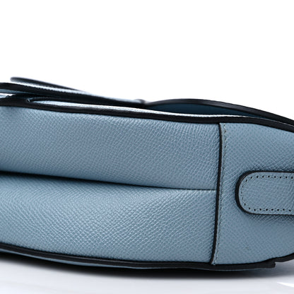 Christian Dior Grained Calfskin Saddle Bag With Strap Horizon Blue 9 of 9