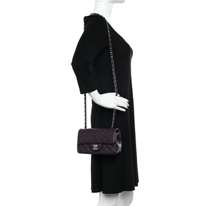 Chanel Lambskin Quilted Mini Rectangular Flap Dark Purple 2 of 12