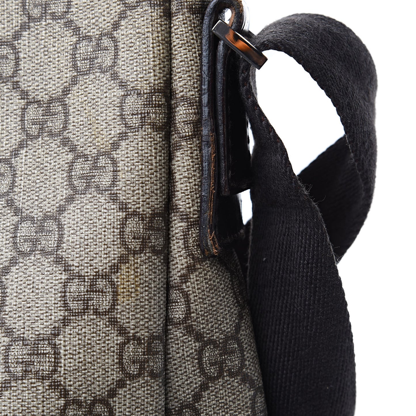 Denim Monogram Flat Messenger Bag Black