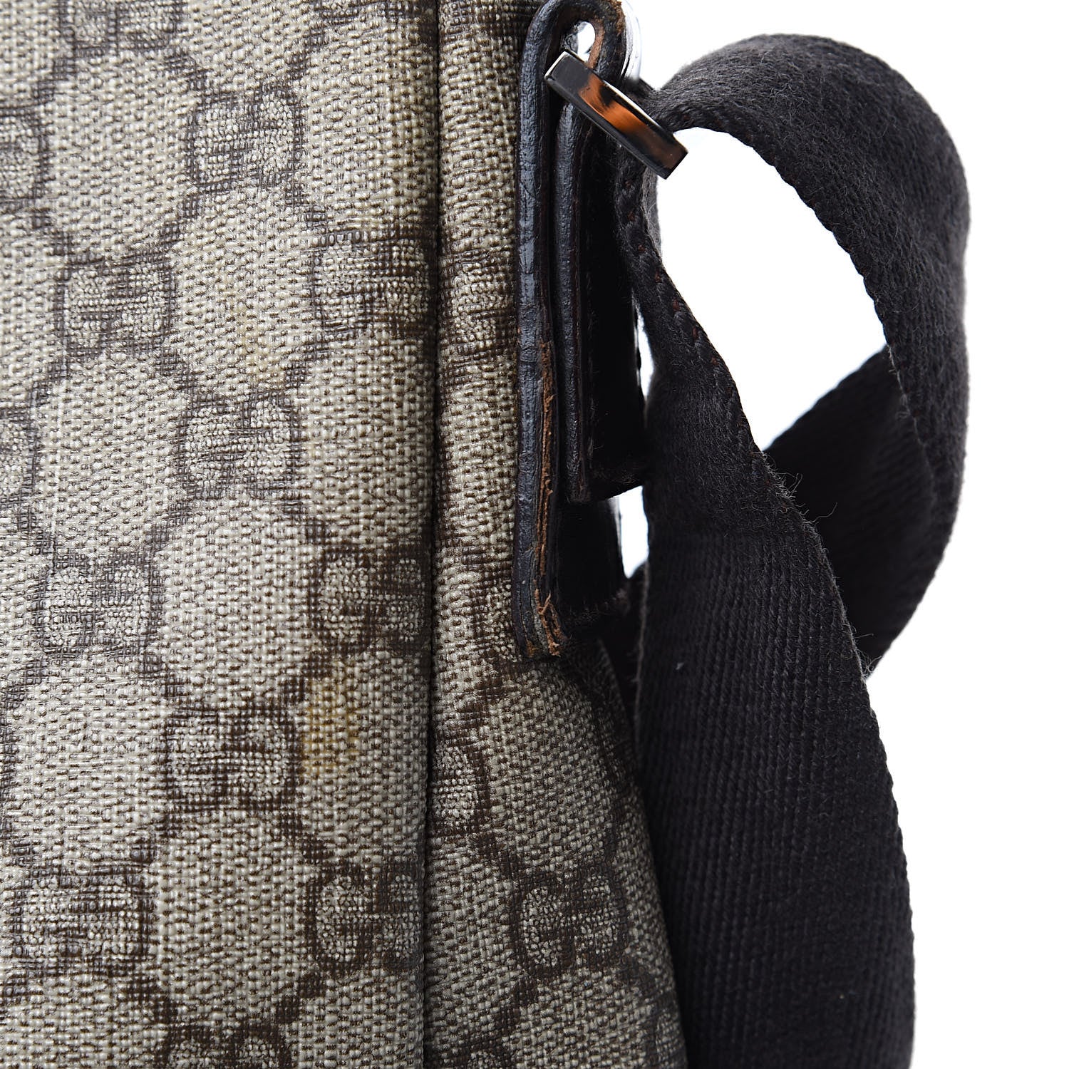 Gucci Denim Monogram Flat Messenger Bag Black 12 of 16