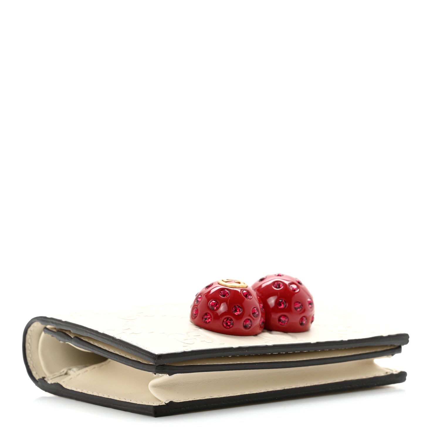 Gucci Guccissima Cherries Card Case Wallet White 4 of 9