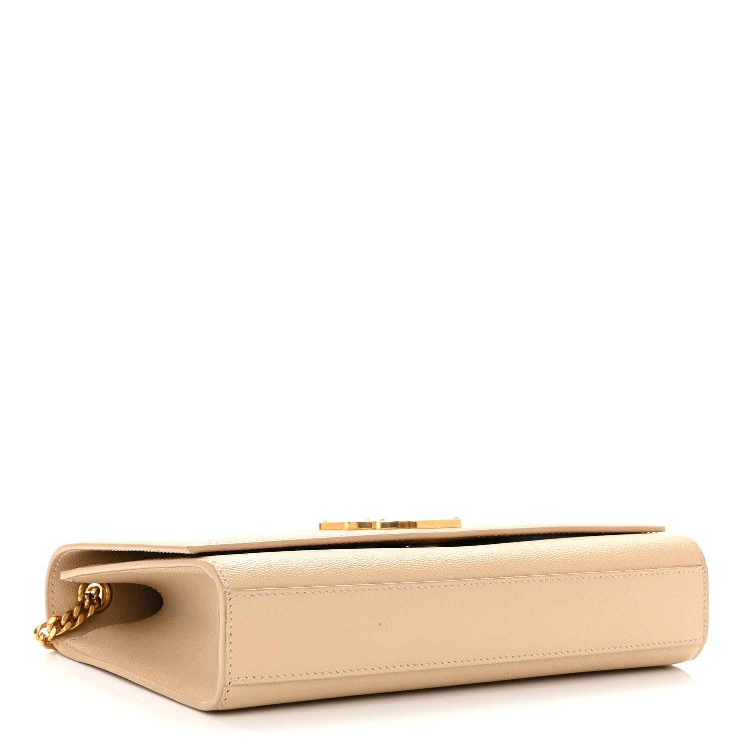 Saint Laurent Grain De Poudre Medium Monogram Kate Satchel Dark Beige 3 of 8