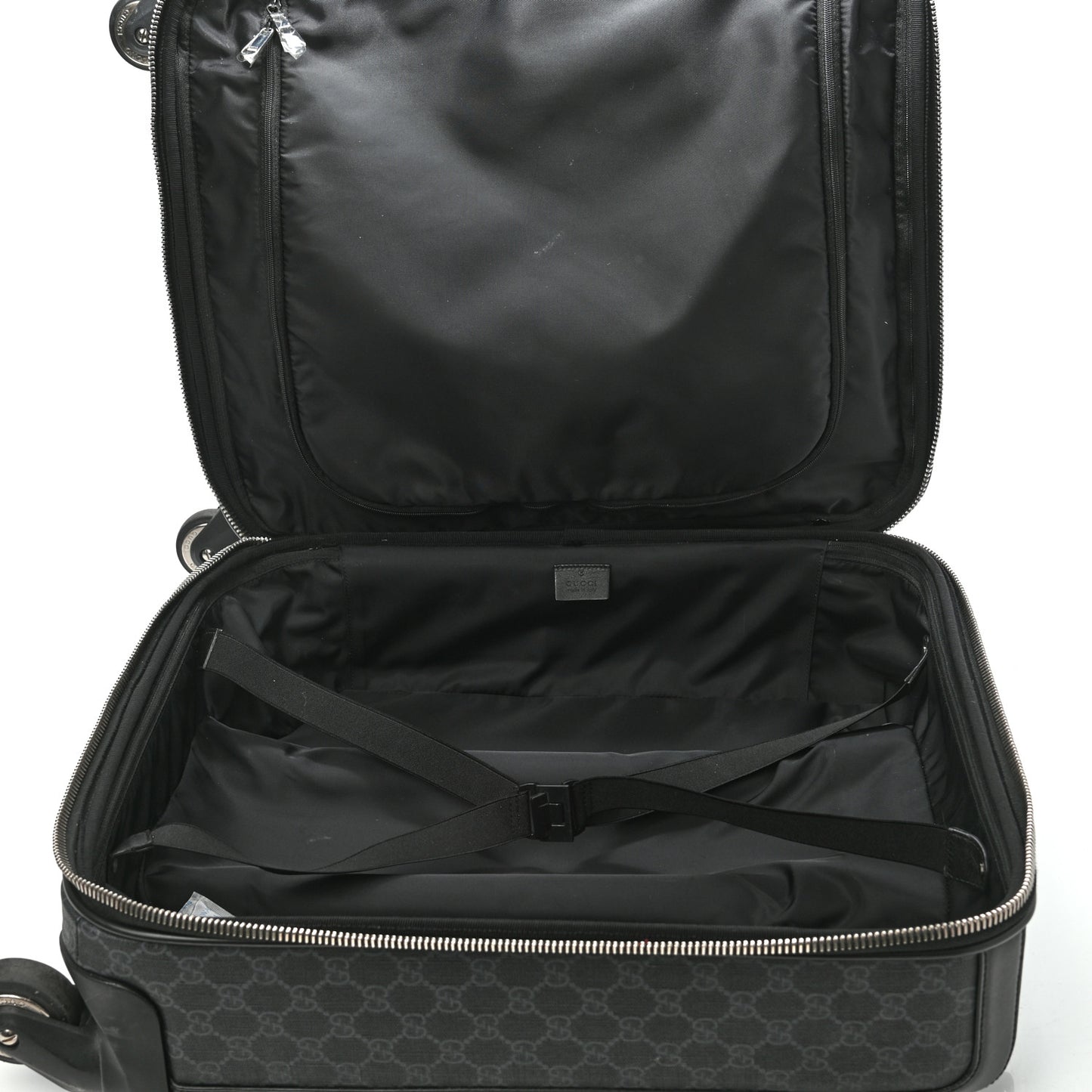 GG Supreme Monogram Gran Turismo Suitcase Black Grey