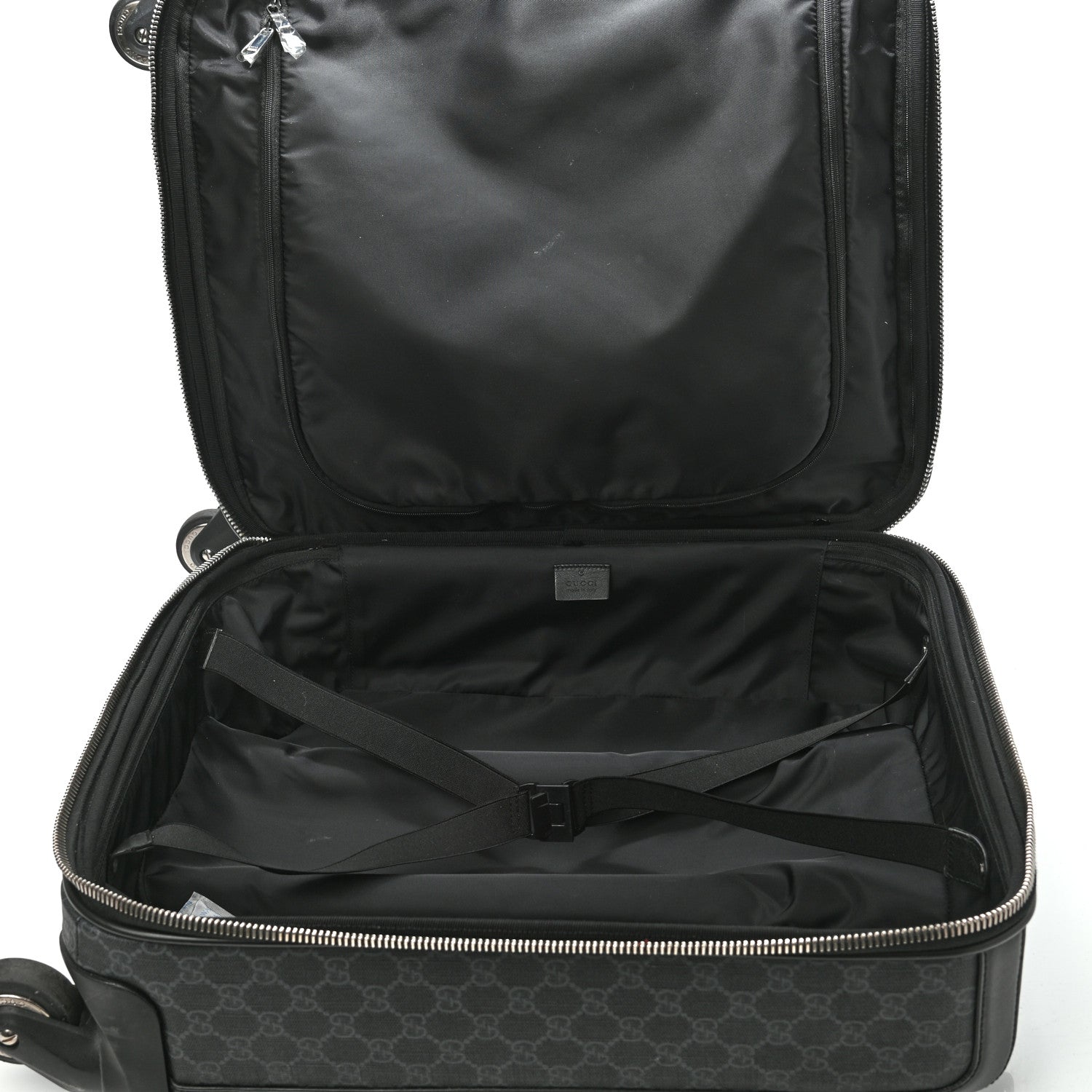 Gucci GG Supreme Monogram Gran Turismo Suitcase Black Grey 4 of 19