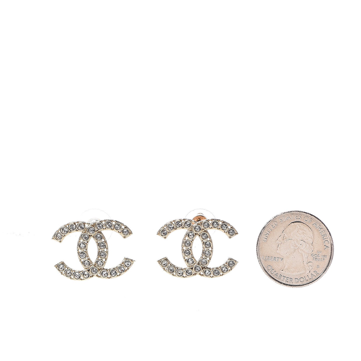 Crystal CC Earrings Gold
