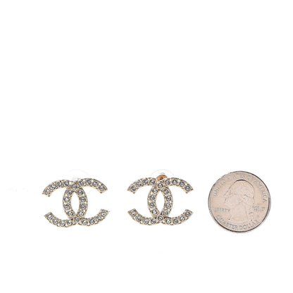 Chanel Crystal CC Earrings Gold 2 of 6