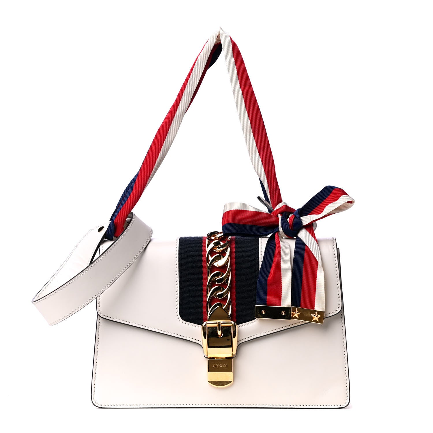 Gucci Calfskin Small Sylvie Shoulder Bag Off White 1 of 4
