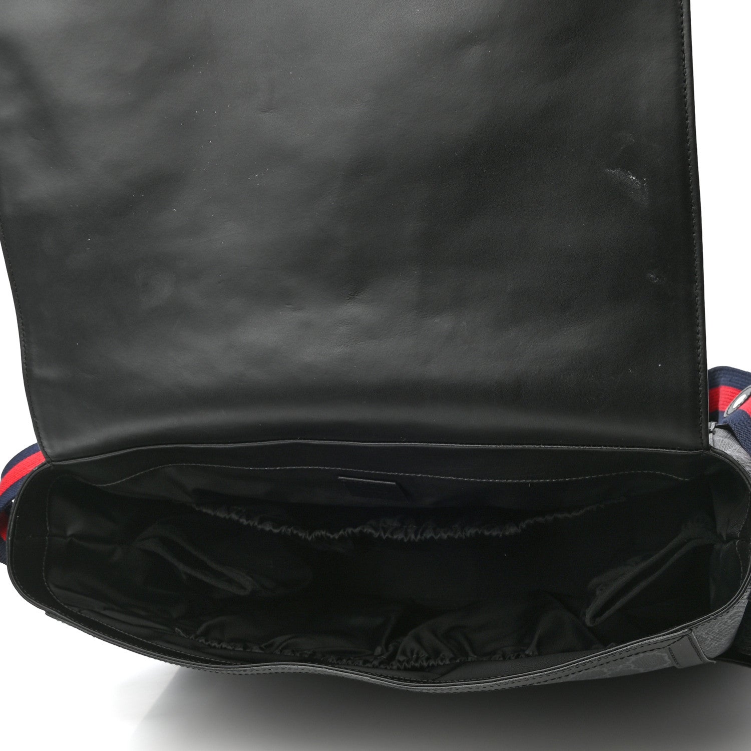 Gucci GG Supreme Monogram Web Messenger Diaper Bag Black Grey 6 of 8