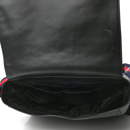 Gucci GG Supreme Monogram Web Messenger Diaper Bag Black Grey 6 of 8