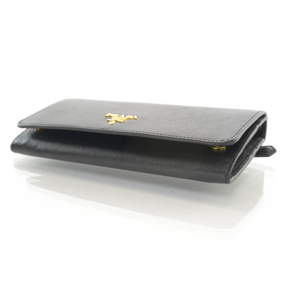Prada Saffiano Continental Flap Wallet Nero Black 6 of 7