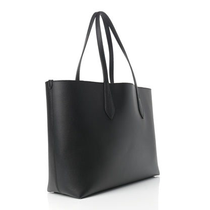 Burberry Grainy Calfskin Haymarket Check Medium Reversible Tote Black 3 of 18