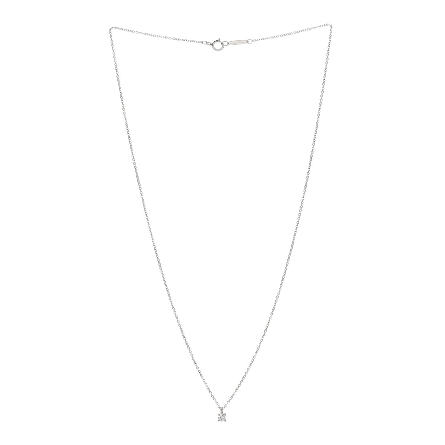 Platinum Diamond .12ct Solitaire Pendant Necklace