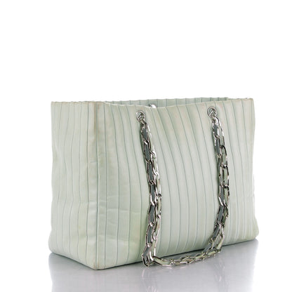 Chanel Lambskin Vertical Quilted Large Mademoiselle Tote Light Green 3 of 16