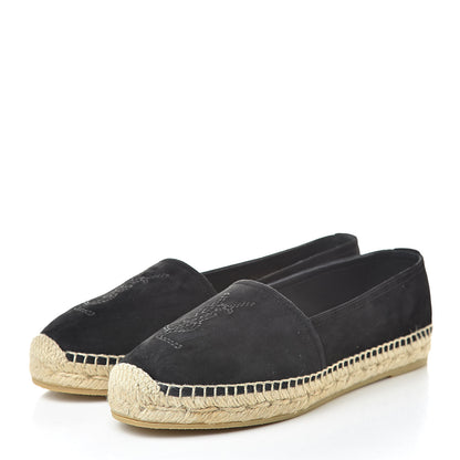 Saint Laurent Suede Monogram Espadrilles 37.5 Black 3 of 8