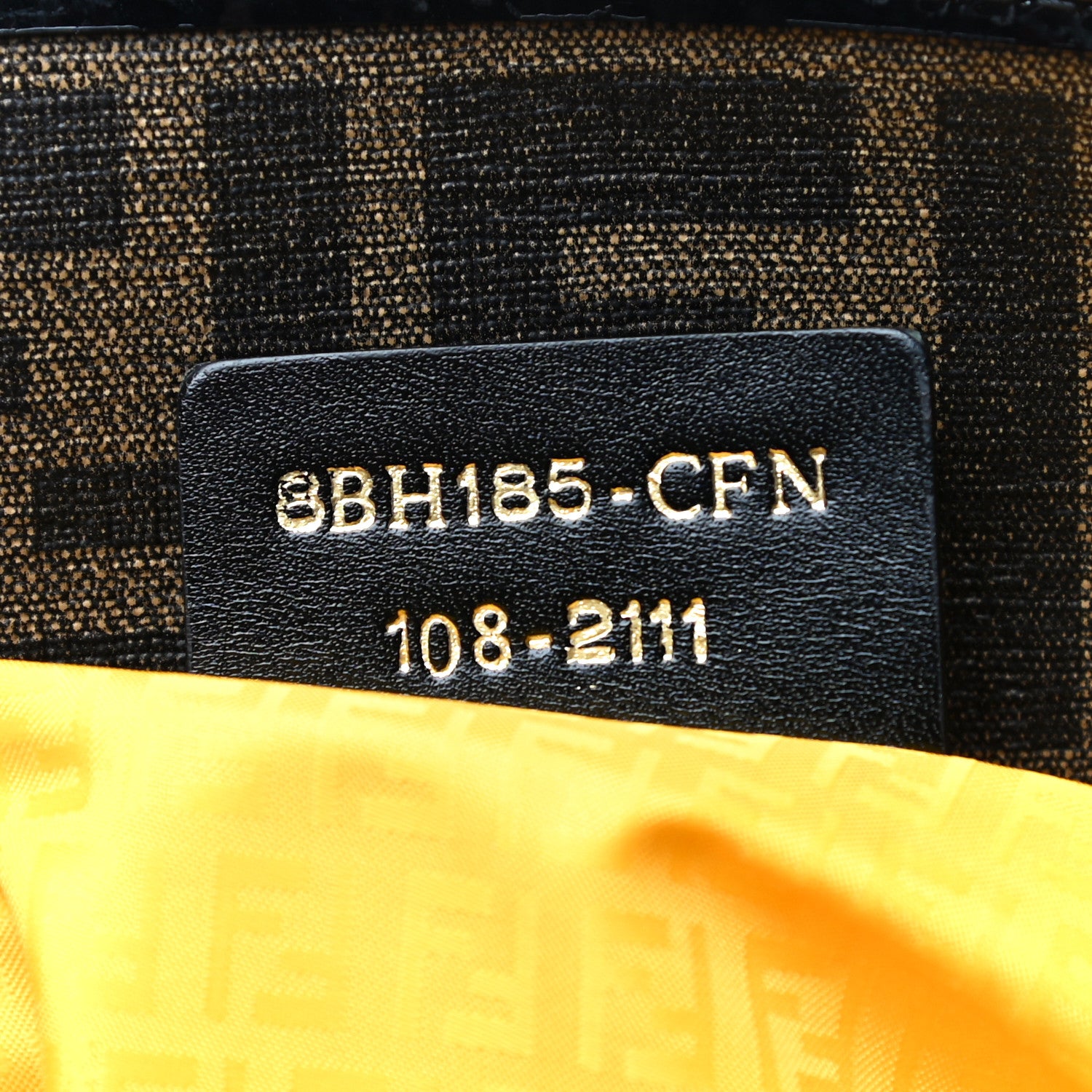 Fendi Zucca Spalmati Patent Baguette Print Medium Roll Tote Tobacco Yellow 8 of 13