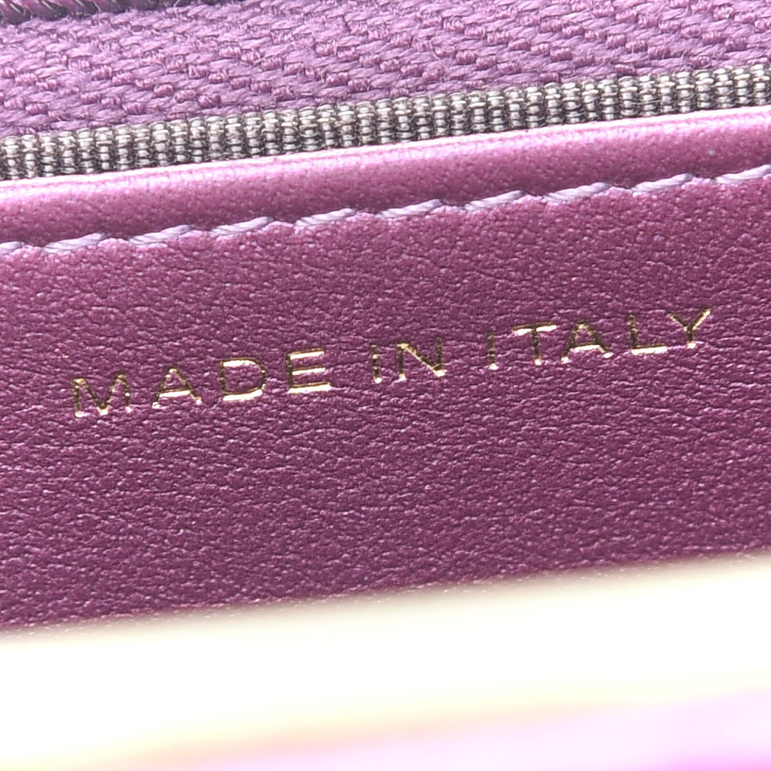 Chanel Iridescent Lambskin Quilted Wallet On Chain WOC Dark Purple 7 of 11