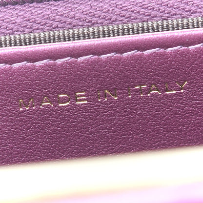 Chanel Iridescent Lambskin Quilted Wallet On Chain WOC Dark Purple 7 of 11