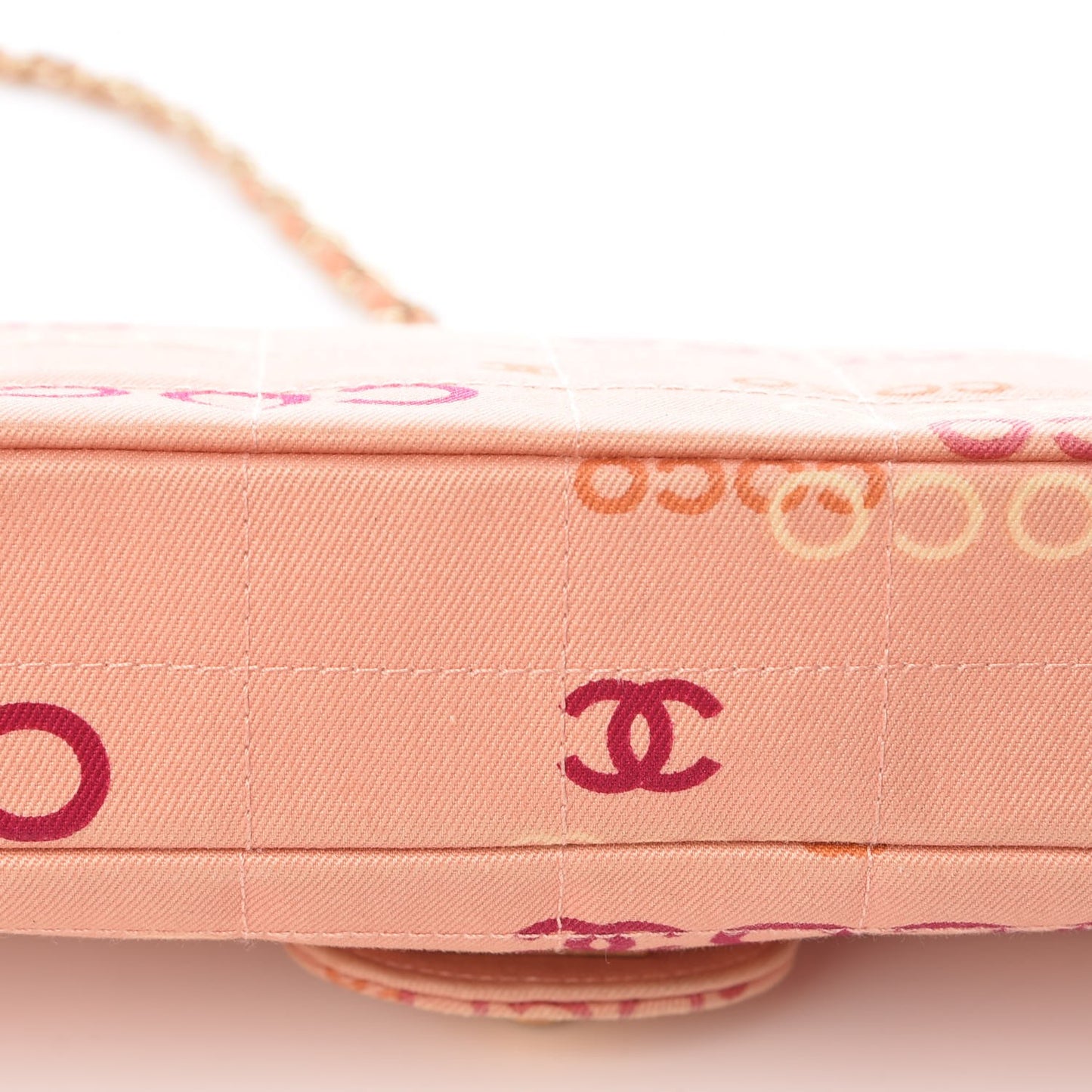 Canvas Chocolate Bar Quilted Coco East West Flap Pink