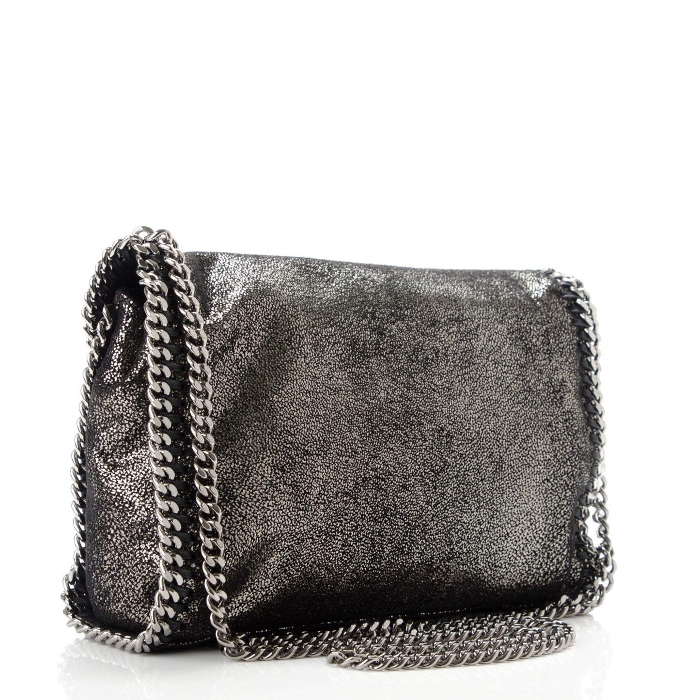 Chamois Shiny Dotted Falabella Crossbody Ruthenium