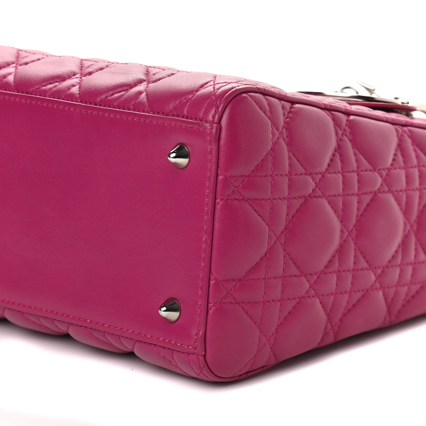 Lambskin Cannage Medium Lady Dior Fuchsia