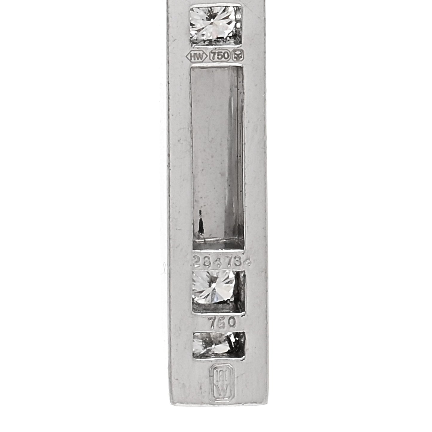 18K White Gold Diamond Traffic Pendant Necklace