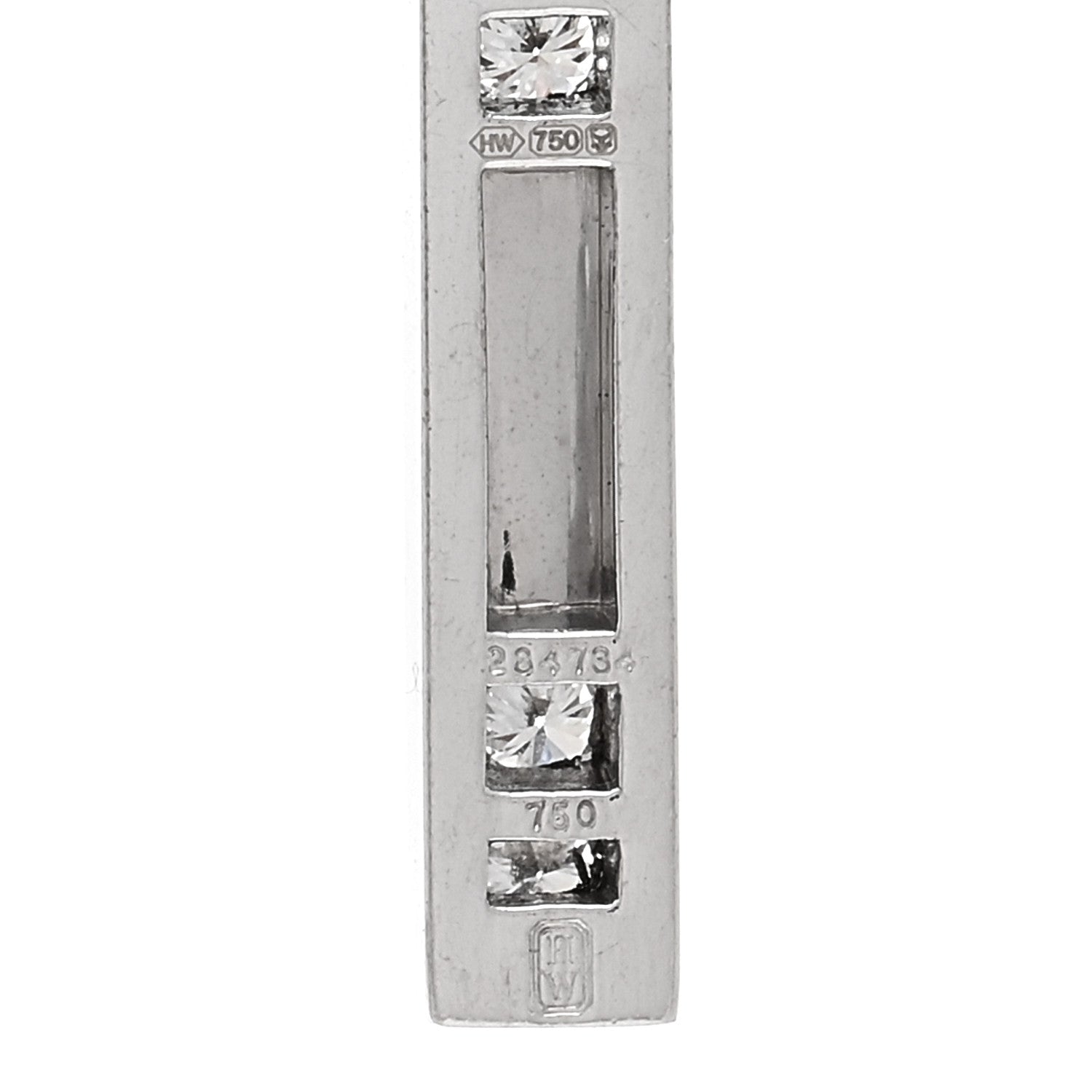 Harry Winston 18K White Gold Diamond Traffic Pendant Necklace 4 of 4